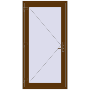 Buy Entrance doors 930x1830 mm DOOR KORSA OPTIMUM REHAU BRILLANT WALNUT two-sided