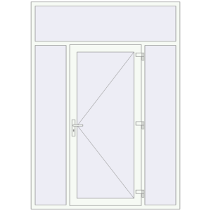 Buy Entrance doors 1800x2500 mm DOOR KORSA OPTIMUM REHAU BRILLANT RAL 9016 Traffic white two-sided
