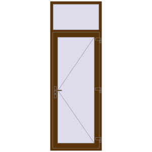 Buy Entrance doors 900x2600 mm DOOR KORSA OPTIMUM REHAU BRILLANT WALNUT two-sided
