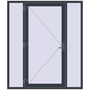 Buy Entrance doors 1800x2100 mm DOOR KORSA OPTIMUM REHAU BRILLANT ANTHRACITE_GREY_STRUKTURAL two-sided