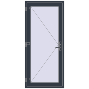 Buy Entrance doors 900x2000 mm DOOR KORSA OPTIMUM REHAU BRILLANT ANTHRACITE_GREY_STRUKTURAL two-sided