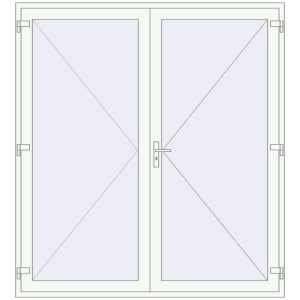 Buy Entrance doors 2100x2300 mm DOOR KORSA ENERGY-SAVING REHAU SYNEGO RAL 9016 Traffic white two-sided
