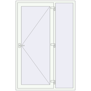 Buy Entrance doors 1400x2100 mm DOOR KORSA OPTIMUM REHAU BRILLANT RAL 9016 Traffic white two-sided