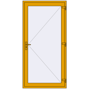 Buy Entrance doors 1100x2200 mm DOOR KORSA ALU STANDARD 72 RAL 1004 Golden yellow two-sided