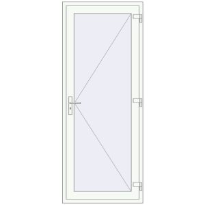 Buy Entrance doors 850x2250 mm DOOR KORSA ENERGY-SAVING REHAU SYNEGO RAL 9016 Traffic white two-sided
