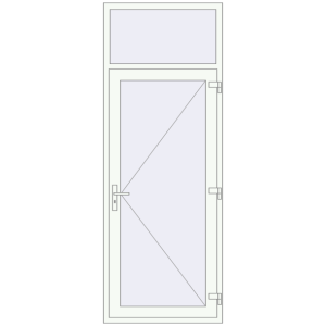 Buy Entrance doors 930x2500 mm DOOR KORSA ENERGY-SAVING REHAU SYNEGO RAL 9016 Traffic white two-sided