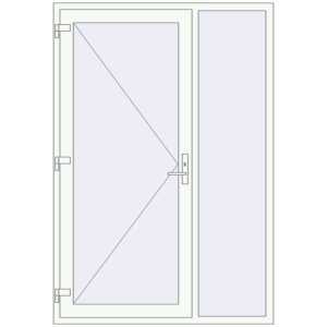 Buy Entrance doors 1450x2115 mm DOOR KORSA OPTIMUM REHAU BRILLANT RAL 9016 Traffic white two-sided