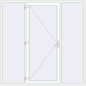 Buy Entrance doors 2400x2400 mm DOOR KORSA ENERGY-SAVING REHAU SYNEGO RAL 9016 Traffic white two-sided