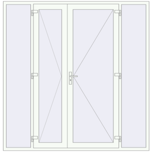 Buy Entrance doors 2350x2400 mm DOOR KORSA ENERGY-SAVING REHAU SYNEGO RAL 9016 Traffic white two-sided