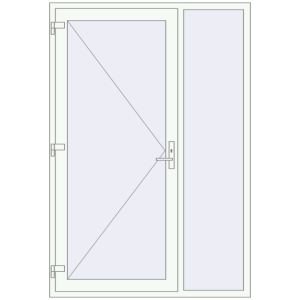 Buy Entrance doors 1470x2150 mm DOOR KORSA ENERGY-SAVING REHAU SYNEGO RAL 9016 Traffic white two-sided