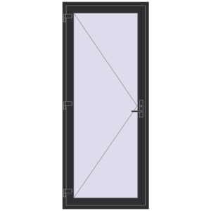 Buy Entrance doors 1000x2400 mm DOOR KORSA ENERGY-SAVING REHAU SYNEGO ANTHRACITE_GREY_GLATT two-sided