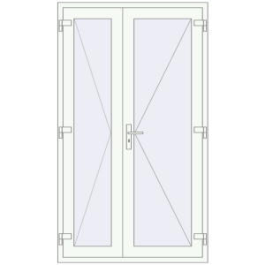 Buy Entrance doors 1200x2100 mm DOOR KORSA OPTIMUM REHAU BRILLANT RAL 9016 Traffic white two-sided