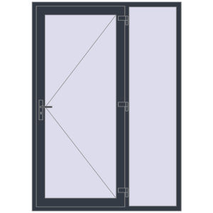 Buy Entrance doors 1500x2100 mm DOOR KORSA OPTIMUM REHAU BRILLANT ANTHRACITE_GREY_STRUKTURAL two-sided