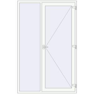Buy Entrance doors 1540x2400 mm DOOR KORSA ENERGY-SAVING REHAU SYNEGO RAL 9016 Traffic white two-sided
