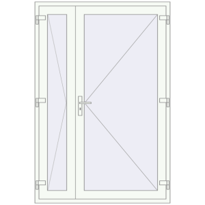 Zamów teraz Drzwi zewnętrzne 1400x2080 mm DOOR KORSA OPTIMUM REHAU BRILLANT RAL 9016 Traffic white dwustronny
