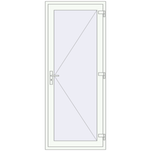 Buy Entrance doors 900x2200 mm DOOR KORSA ENERGY-SAVING REHAU SYNEGO RAL 9016 Traffic white two-sided
