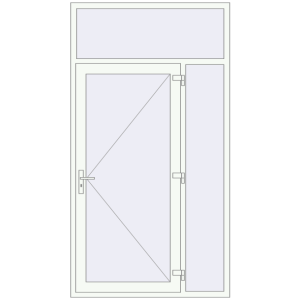 Buy Entrance doors 1350x2500 mm DOOR KORSA OPTIMUM REHAU BRILLANT RAL 9016 Traffic white two-sided