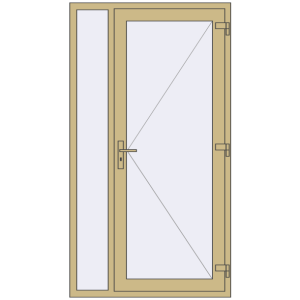 Buy Entrance doors 1150x2100 mm DOOR KORSA ALU STANDARD 72 RAL 1000 Green beige two-sided