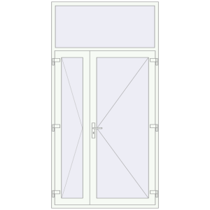 Buy Entrance doors 1400x2700 mm DOOR KORSA ALU STANDARD 72 RAL 9016 Traffic white two-sided