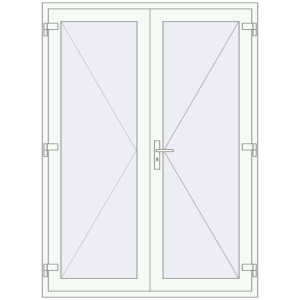 Buy Entrance doors 1500x2050 mm DOOR KORSA OPTIMUM REHAU BRILLANT RAL 9016 Traffic white two-sided