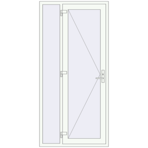 Buy Entrance doors 1100x2310 mm DOOR KORSA ENERGY-SAVING REHAU SYNEGO RAL 9016 Traffic white two-sided