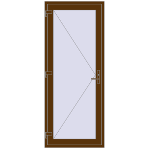 Plastic entrance door 900x2200 mm Single leaf. View from inside Buy Entrance doors 900x2200 mm DOOR OPTIMUM REHAU BRILLANT WALNUT two-sided
