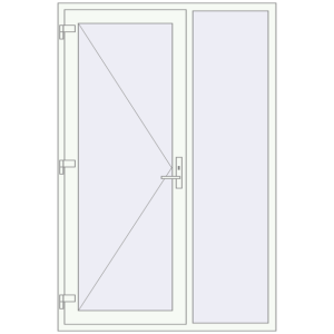 Buy Entrance doors 1400x2100 mm DOOR KORSA ENERGY-SAVING REHAU SYNEGO RAL 9016 Traffic white two-sided