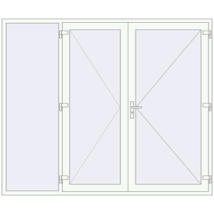 Buy Entrance doors 2500x2100 mm DOOR KORSA OPTIMUM REHAU BRILLANT RAL 9016 Traffic white two-sided