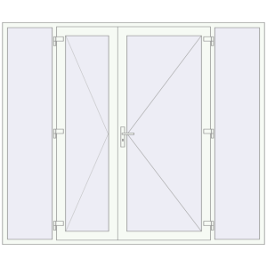 Buy Entrance doors 2600x2200 mm DOOR KORSA OPTIMUM REHAU BRILLANT RAL 9016 Traffic white two-sided