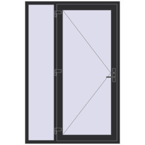 Buy Entrance doors 1400x2100 mm DOOR KORSA ENERGY-SAVING REHAU SYNEGO ANTHRACITE_GREY_GLATT two-sided