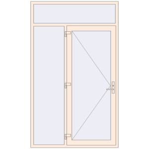 Buy Entrance doors 1500x2500 mm DOOR KORSA ENERGY-SAVING REHAU SYNEGO CREAME_WHITE_50L-2 two-sided