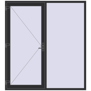Buy Entrance doors 2000x2200 mm DOOR KORSA OPTIMUM REHAU BRILLANT ANTHRACITE_GREY_GLATT two-sided