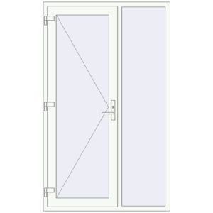 Buy Entrance doors 1275x2100 mm DOOR OPTIMUM REHAU BRILLANT RAL 9016 Traffic white two-sided