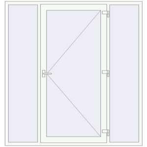 Buy Entrance doors 2000x2100 mm DOOR KORSA ENERGY-SAVING REHAU SYNEGO RAL 9016 Traffic white two-sided