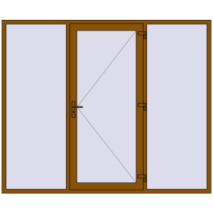 Buy Entrance doors 2600x2150 mm DOOR KORSA ENERGY-SAVING REHAU SYNEGO GOLDEN OAK two-sided