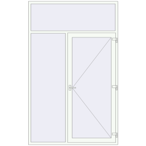 Drzwi zewnętrzne plastikowe 1750x2800 mm Z lewym panelem bocznym i naświetlem. Widok od środka Zamów teraz Drzwi zewnętrzne 1750x2800 mm DOOR KORSA ENERGY-SAVING REHAU SYNEGO RAL 9016 Traffic white dwustronny