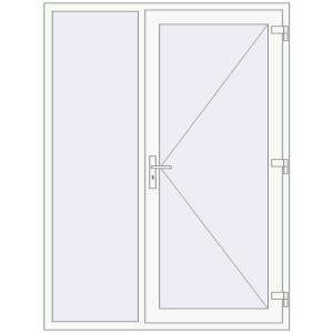 Buy Entrance doors 1500x2000 mm DOOR KORSA OPTIMUM REHAU BRILLANT RAL 9016 Traffic white two-sided