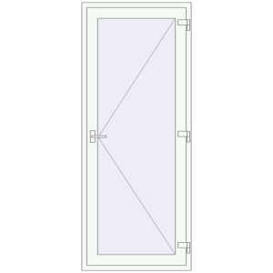 Buy Entrance doors 900x2205 mm DOOR KORSA OPTIMUM REHAU BRILLANT RAL 9016 Traffic white two-sided