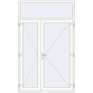 Buy Entrance doors 1600x2600 mm DOOR KORSA OPTIMUM REHAU BRILLANT RAL 9016 Traffic white two-sided