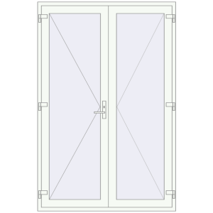 Buy Entrance doors 1560x2360 mm DOOR KORSA ALU STANDARD 72 RAL 9016 Traffic white two-sided
