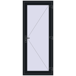Buy Entrance doors 900x2200 mm DOOR KORSA OPTIMUM REHAU BRILLANT BLACK_COOL_110L-2 two-sided