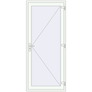 Buy Entrance doors 1020x2300 mm DOOR KORSA ENERGY-SAVING REHAU SYNEGO RAL 9016 Traffic white two-sided