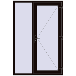 Buy Entrance doors 1350x2015 mm DOOR KORSA OPTIMUM REHAU BRILLANT BLACK_BROWN two-sided