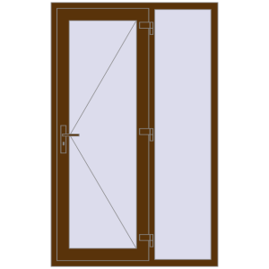 Buy Entrance doors 1200x1899 mm DOOR KORSA OPTIMUM REHAU BRILLANT WALNUT two-sided
