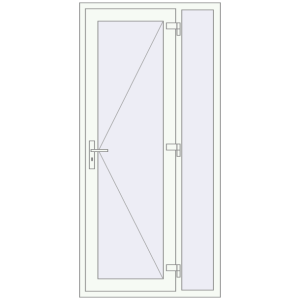 Buy Entrance doors 1000x2085 mm DOOR KORSA OPTIMUM REHAU BRILLANT RAL 9016 Traffic white two-sided