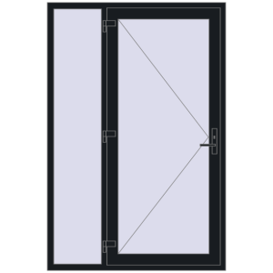 Buy Entrance doors 1400x2100 mm DOOR KORSA ENERGY-SAVING REHAU SYNEGO BLACK_COOL_110L-2 two-sided