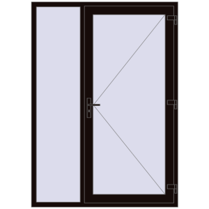 Buy Entrance doors 1500x2100 mm DOOR KORSA ENERGY-SAVING REHAU SYNEGO BLACK_BROWN two-sided