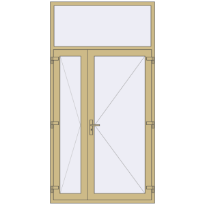 Buy Entrance doors 1400x2700 mm DOOR KORSA ALU STANDARD 72 RAL 1000 Green beige two-sided