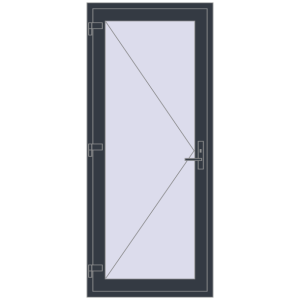 Buy Entrance doors 900x2100 mm DOOR KORSA OPTIMUM REHAU BRILLANT ANTHRACITE_GREY_STRUKTURAL two-sided
