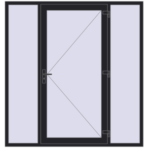 Zamów teraz Drzwi zewnętrzne 2000x2100 mm DOOR KORSA OPTIMUM REHAU BRILLANT BLACK_ULTI-MATT dwustronny